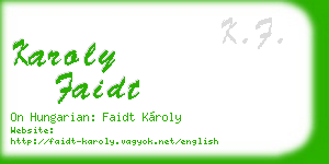 karoly faidt business card